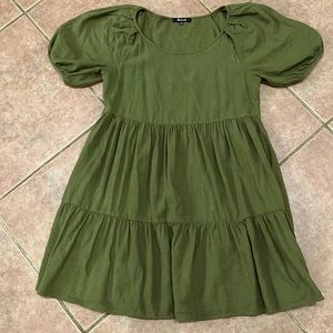 Madewell army green dress; size small